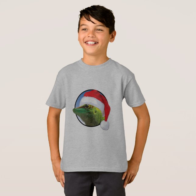 Christmas Gecko - Der grundlegende T - Shirt der K (Vorne ganz)
