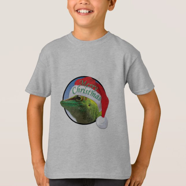Christmas Gecko - Der grundlegende T - Shirt der K (Vorderseite)