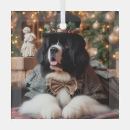 Christmas Gentleman Landseer Newf Ornament Aus Glas