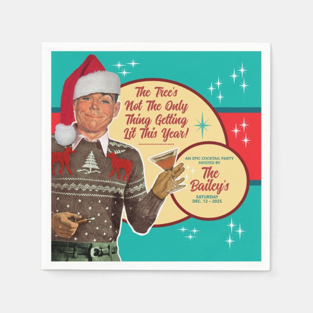 Christmas Getting Lit This Year Cocktail Napkins 2 Serviette (Vorderseite)