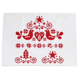 CHRISTMAS GIFT BAG CHRISTMAS SWEDISH PATTERN GROßE GESCHENKTÜTE