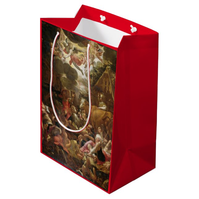 CHRISTMAS GIFT BAG DEUTSCHE RENAISSANCE MITTLERE GESCHENKTÜTE (Rückseite Schrägansicht)