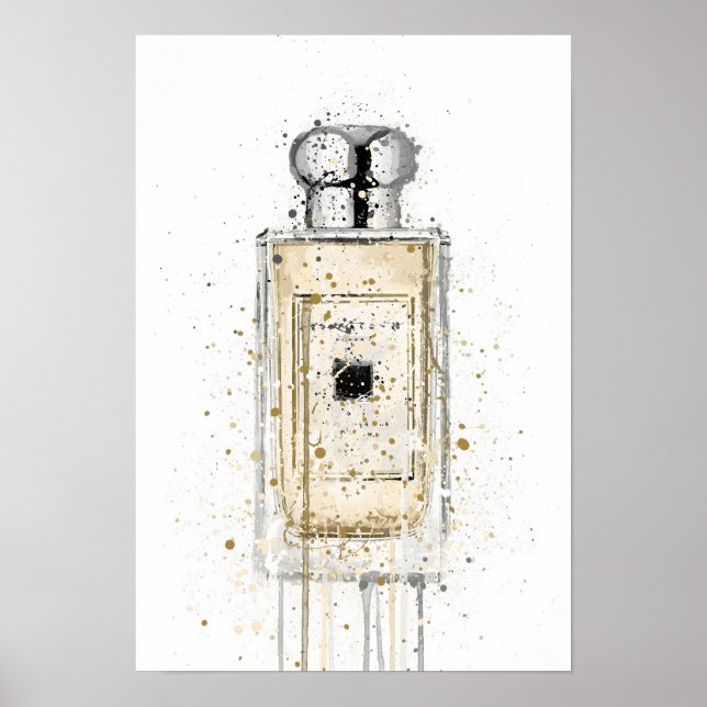 Christmas Gift Fragrance Bottle 'Pale Gold' Poster (Vorne)