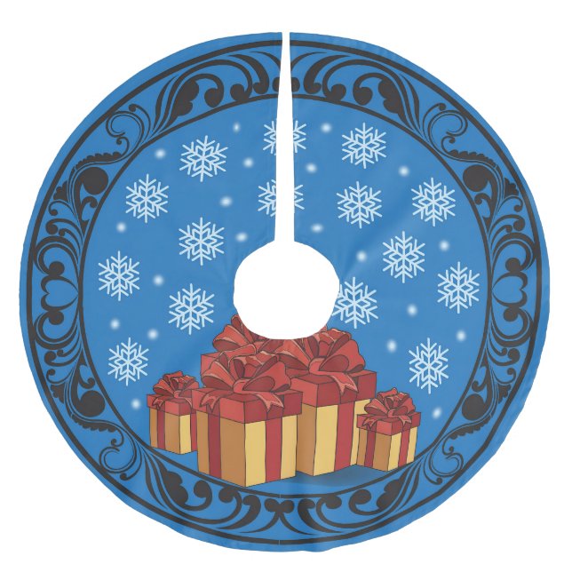 Christmas Gift Glow Polyester Weihnachtsbaumdecke (Vorderseite)