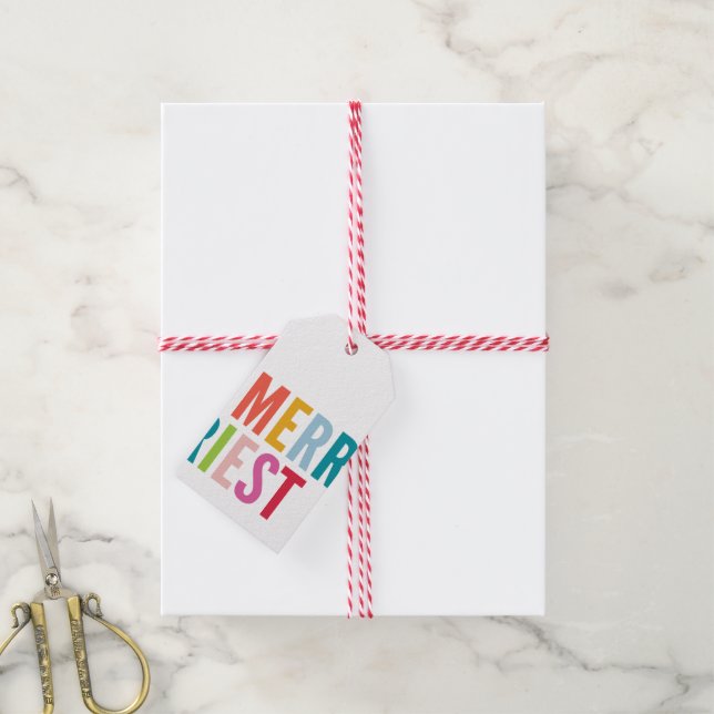 CHRISTMAS GIFT Moderne minimale farbenfrohe minima Geschenkanhänger (Mit Garn)