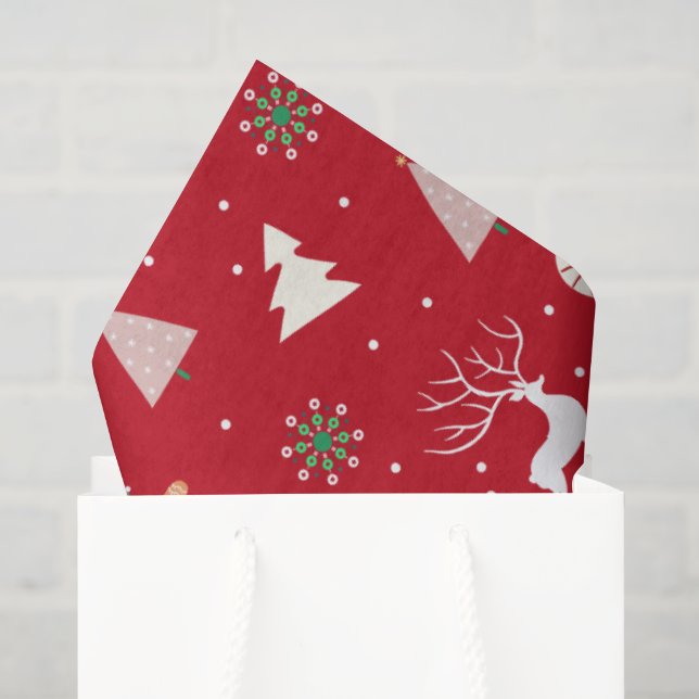 Christmas Gift Wrap — Reindeer, Gingerbread Seidenpapier (Geschenktüte)