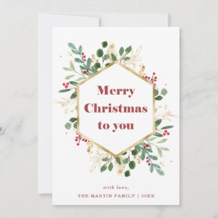 Christmas Gilded Greenery   Foto zurück Feiertagskarte