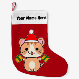 Christmas Ginger Tabby Cat Kleiner Weihnachtsstrumpf