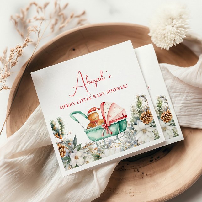 Christmas Gingerbread Baby Shower Serviette (Von Creator hochgeladen)