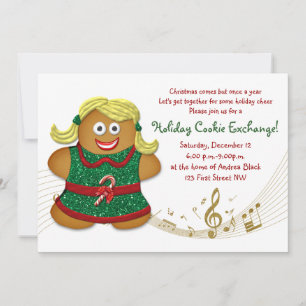 Christmas Gingerbread Cookie Exchange Invitation