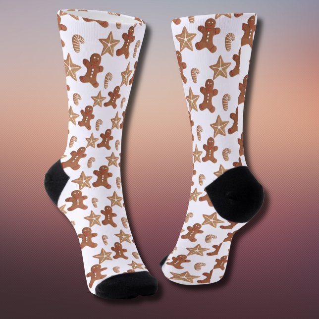 Christmas Gingerbread Cookie Pattern Socken (Christmas cookie pattern socks)