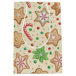 CHRISTMAS GINGERBREAD COOKIES & CANDY CANES MITTLERE GESCHENKTÜTE