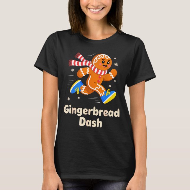 Christmas Gingerbread Dash Running Runner Xmas Mar T-Shirt (Vorderseite)