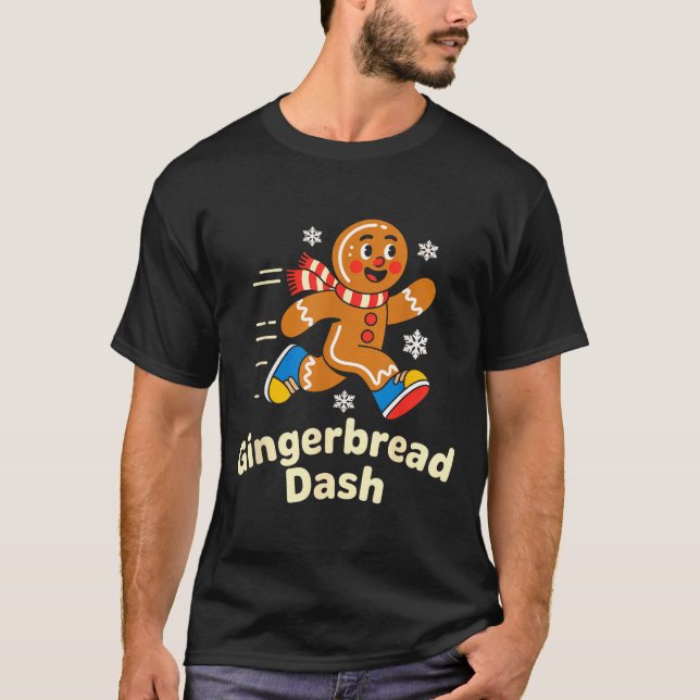 Christmas Gingerbread Dash Running Runner Xmas Mar T-Shirt (Vorderseite)