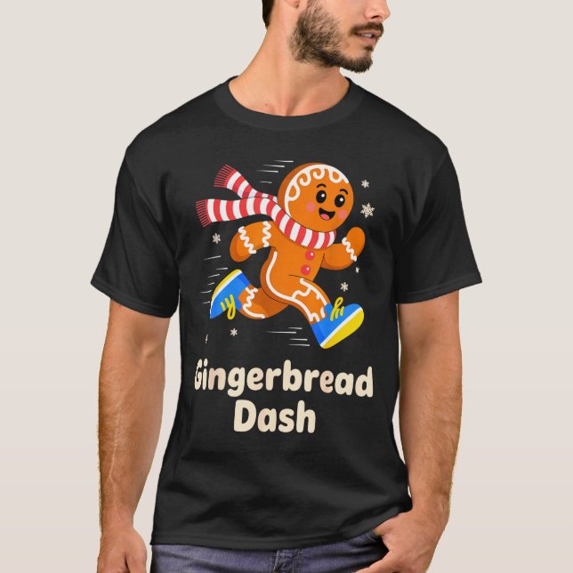 Christmas Gingerbread Dash Running Runner Xmas Mar T-Shirt (Vorderseite)
