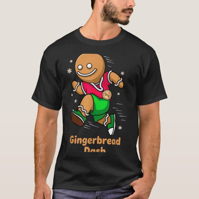 Christmas Gingerbread Dash Running Runner Xmas Mar T-Shirt (Vorderseite)