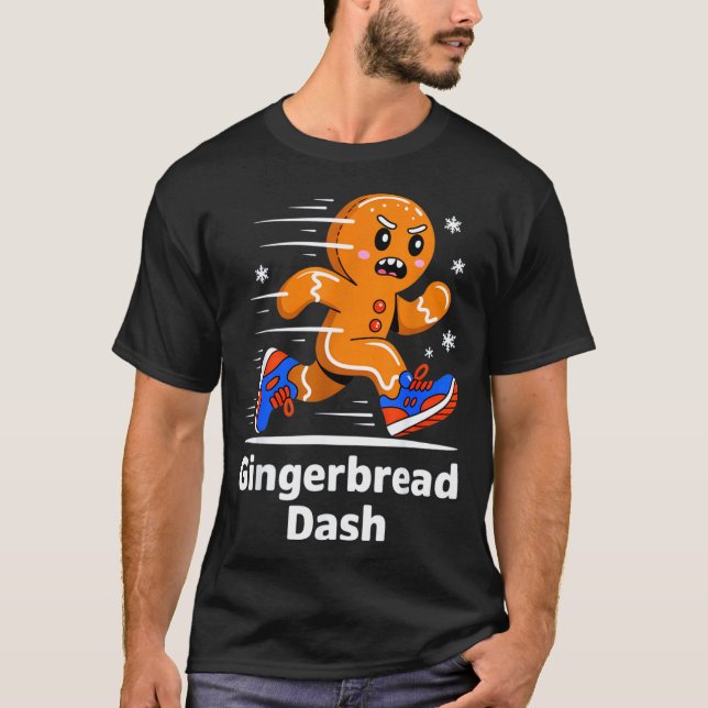 Christmas Gingerbread Dash Running Runner Xmas Mar T-Shirt (Vorderseite)