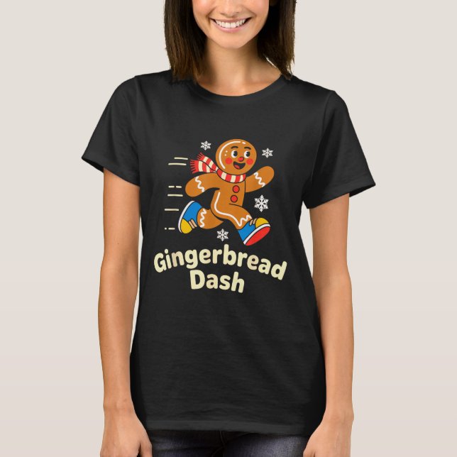 Christmas Gingerbread Dash Running Runner Xmas Mar T-Shirt (Vorderseite)