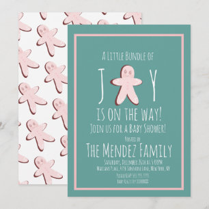 Christmas Gingerbread Girl Baby Dusche Einladung