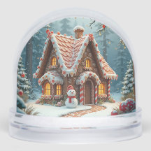 Christmas Gingerbread House With Snowman