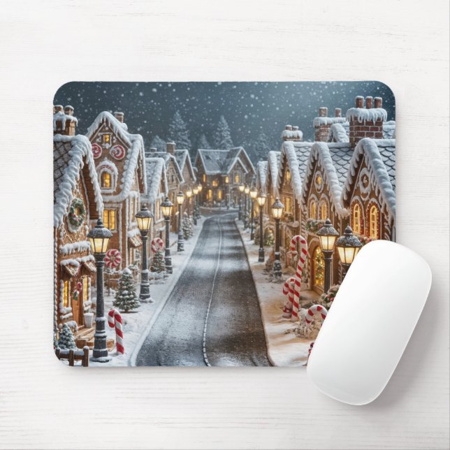 Christmas Gingerbread Lane Mousepad (Mit Mouse)