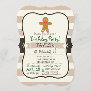 Christmas Gingerbread Man Einladung