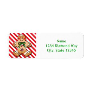 Christmas Gingerbread Man Holiday Address Labels