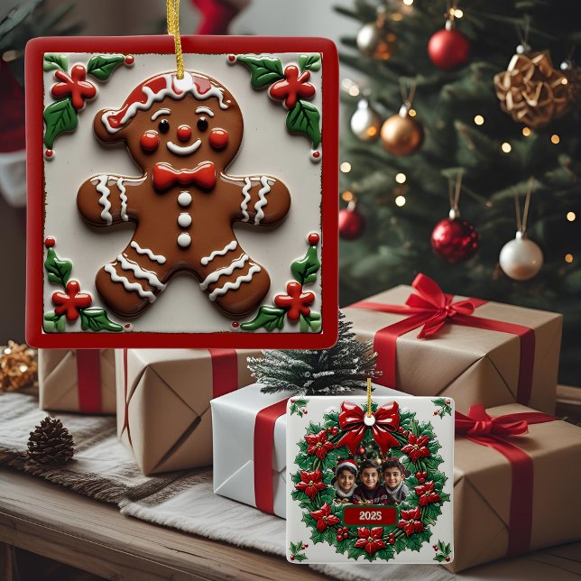 Christmas Gingerbread Man individuell anpassbar Keramikornament (Von Creator hochgeladen)