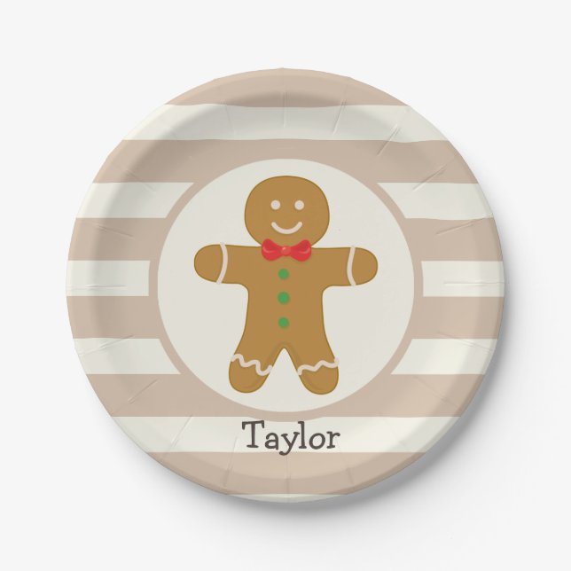 Christmas Gingerbread Man Pappteller (Vorderseite)