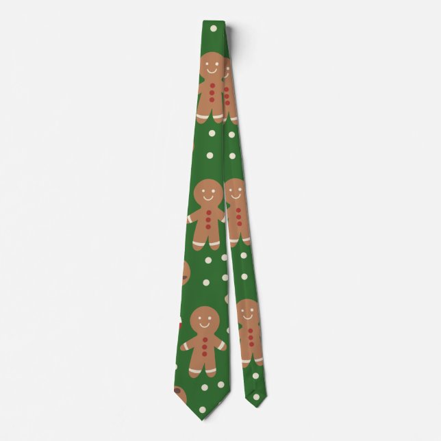 Christmas Gingerbread Man Pattern Krawatte (Vorderseite)