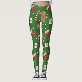 Christmas Gingerbread Man Pattern Leggings
