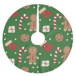 Christmas Gingerbread Man Pattern Polyester Weihnachtsbaumdecke
