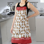 Christmas Gingerbread Man Pattern Schürze<br><div class="desc">Diese niedliche Weihnachtsbackkunst-Schürze zeichnet sich durch ein vom Lebkuchengebäck geprägtes,  von blauen Schneeflocken geprägtes Keksmuster aus. Benutzerdefinierter Text ermöglicht die Personalisierung.</div>