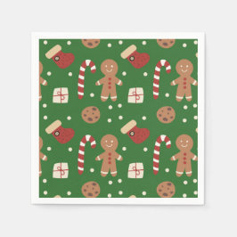 Christmas Gingerbread Man Pattern Serviette