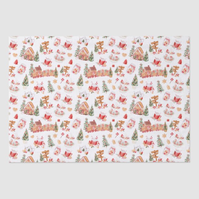 Christmas Gingerbread Red Seidenpapier (Vorderseite)