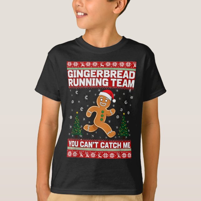 Christmas Gingerbread Running Team Funny Xmas Tee  (Vorderseite)