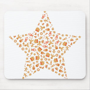 Christmas Gingerbread Star Mousepad