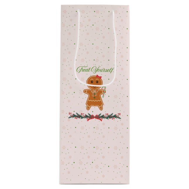 Christmas Gingerbread Woman Geschenktüte Für Weinflaschen (Vorderseite)
