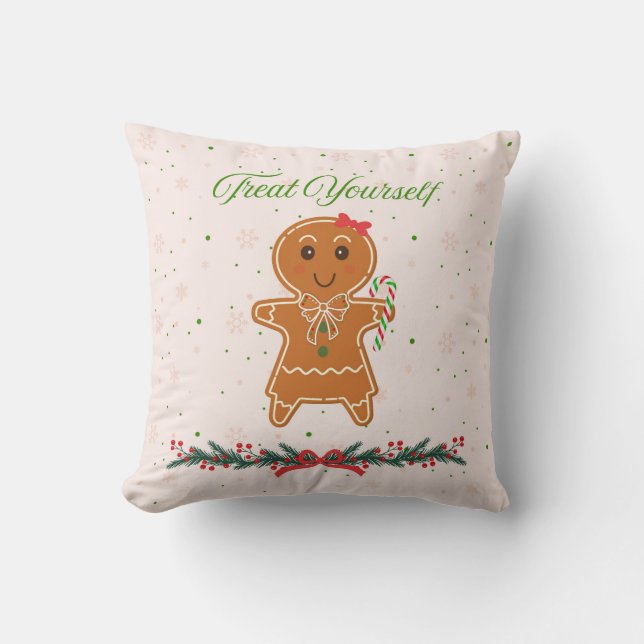 Christmas Gingerbread Woman Kissen (Vorderseite)