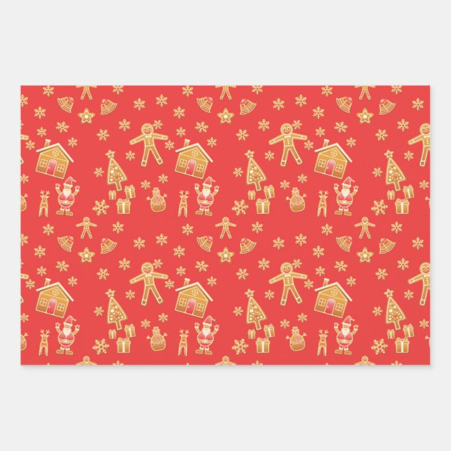 Christmas Gingerbread Wonderland Geschenkpapier Set (Vorderseite 3)