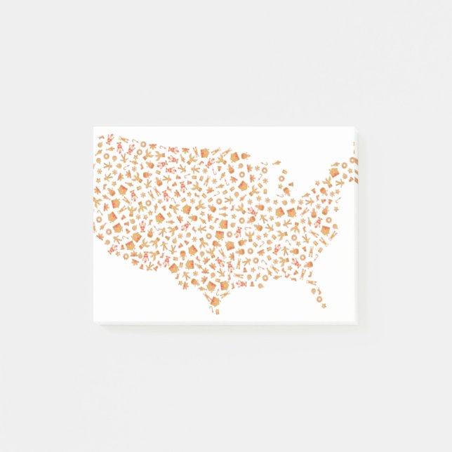 Christmas Gingerbrett Amerika Post-it Klebezettel (Vorderseite)