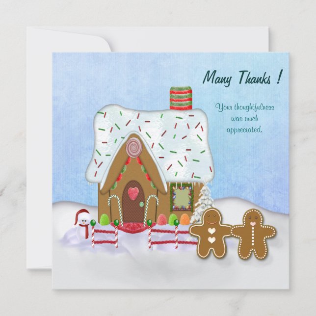Christmas Gingerbrot House Vielen Dank Dankeskarte (Vorderseite)