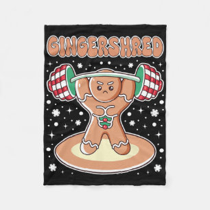 Christmas Gingershred Funny Gingerbread Man Gym Bo Fleecedecke