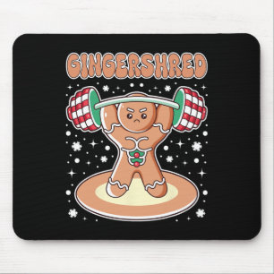 Christmas Gingershred Funny Gingerbread Man Gym Bo Mousepad