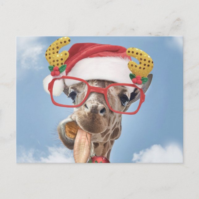 Christmas giraffe postkarte (Vorderseite)