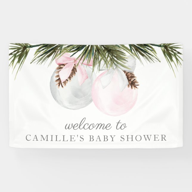 Christmas Girl Baby Dusche Begrüßungsbanner Banner (Horizontal)