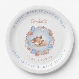 Christmas Girl Baby Shower Blue Deeer Paper Teller