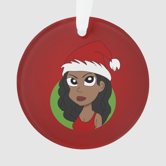 Christmas girl cartoon ornament (Vorderseite)