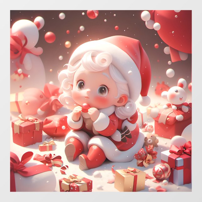 Christmas Girl Fensteraufkleber (Blatt)