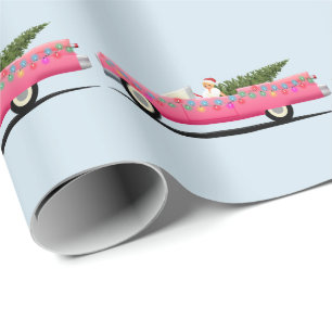 CHRISTMAS GIRL IN PINK CLASSIC CADDY WRAPPING PAP GESCHENKPAPIER